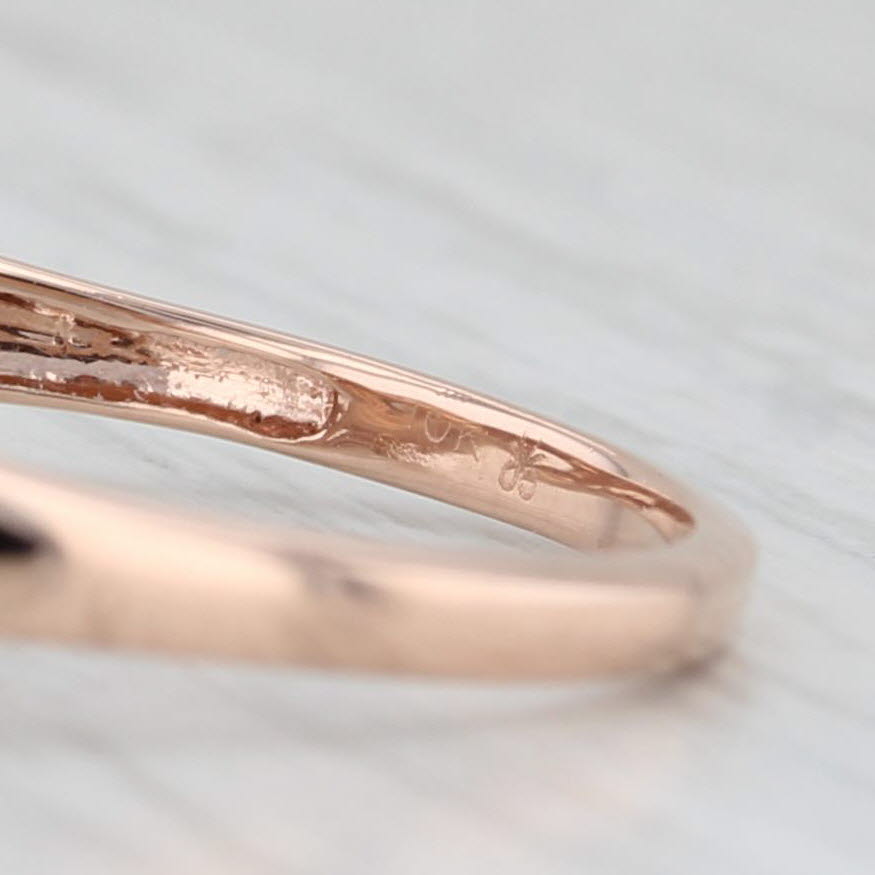 Light Gray 0.17ctw Diamond Halo Engagement Ring 10k Rose Gold Size 8.5