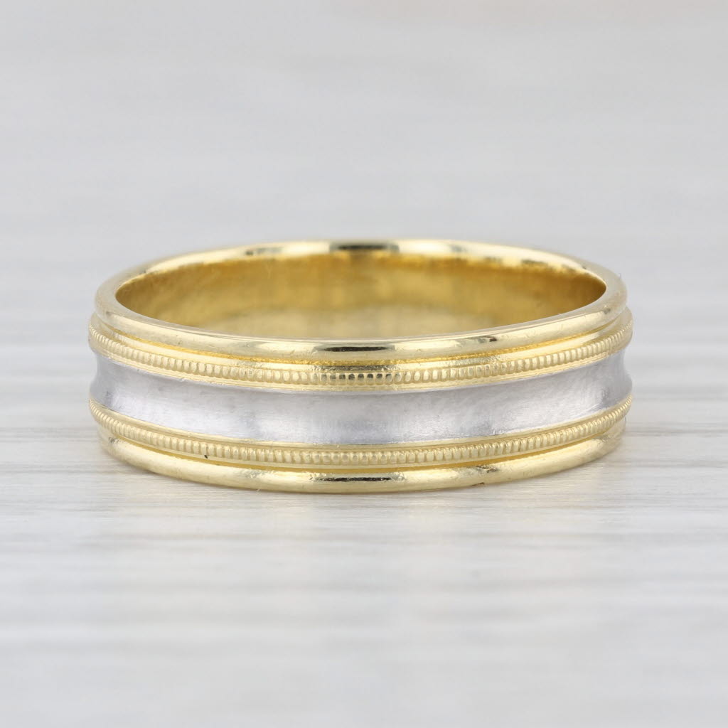 Men's Wedding Band 18k Yellow Gold 950 Platinum Size 8.25-8.5 Ring