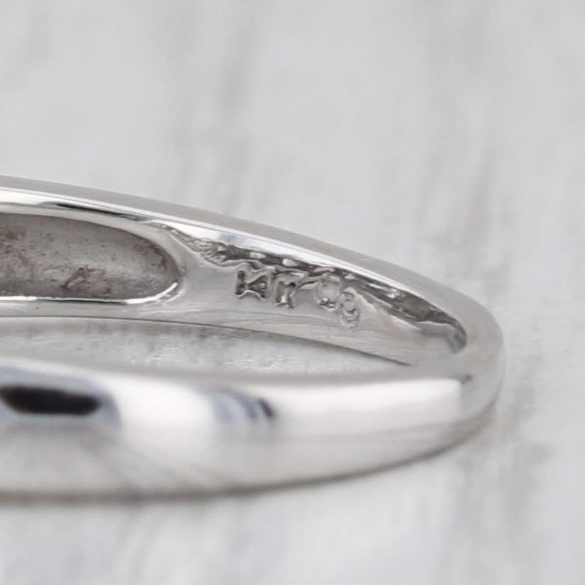 0.38ctw Diamond 3-Stone Engagement Ring 14k White Gold Size 4.5 Cathedral Band