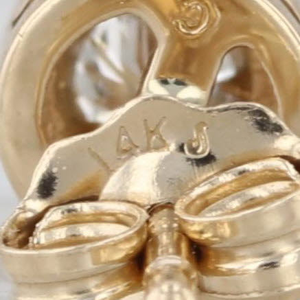 Single 0.12ct Diamond Round Solitaire Stud Earring 14k Yellow Gold