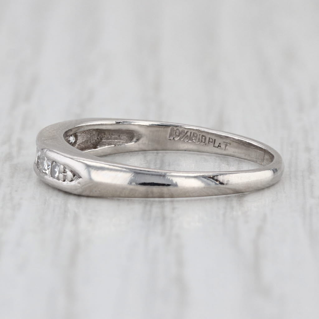 0.18ctw Diamond Wedding Band Platinum Ring Size 6.25 Stackable