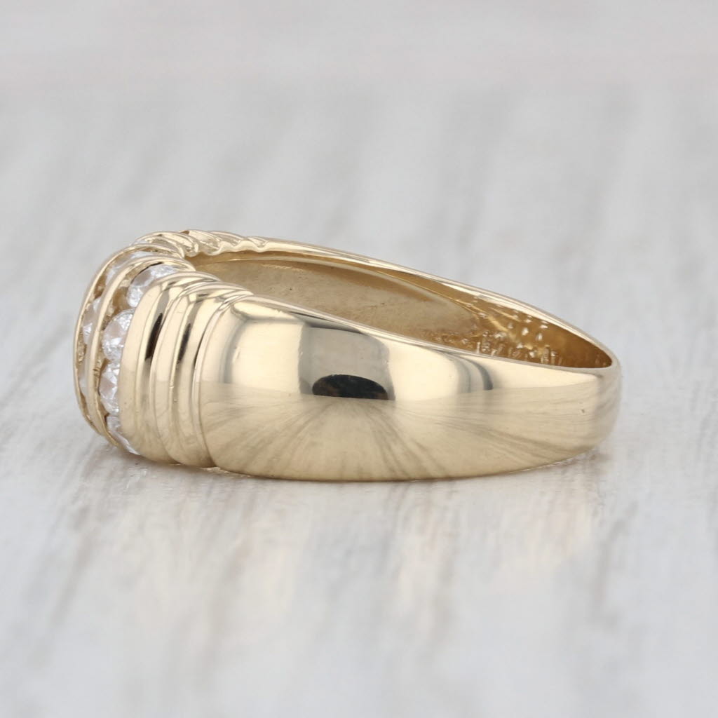 0.70ctw Cubic Zirconia Rows Ring 14k Yellow Gold Size 6.75 Italian