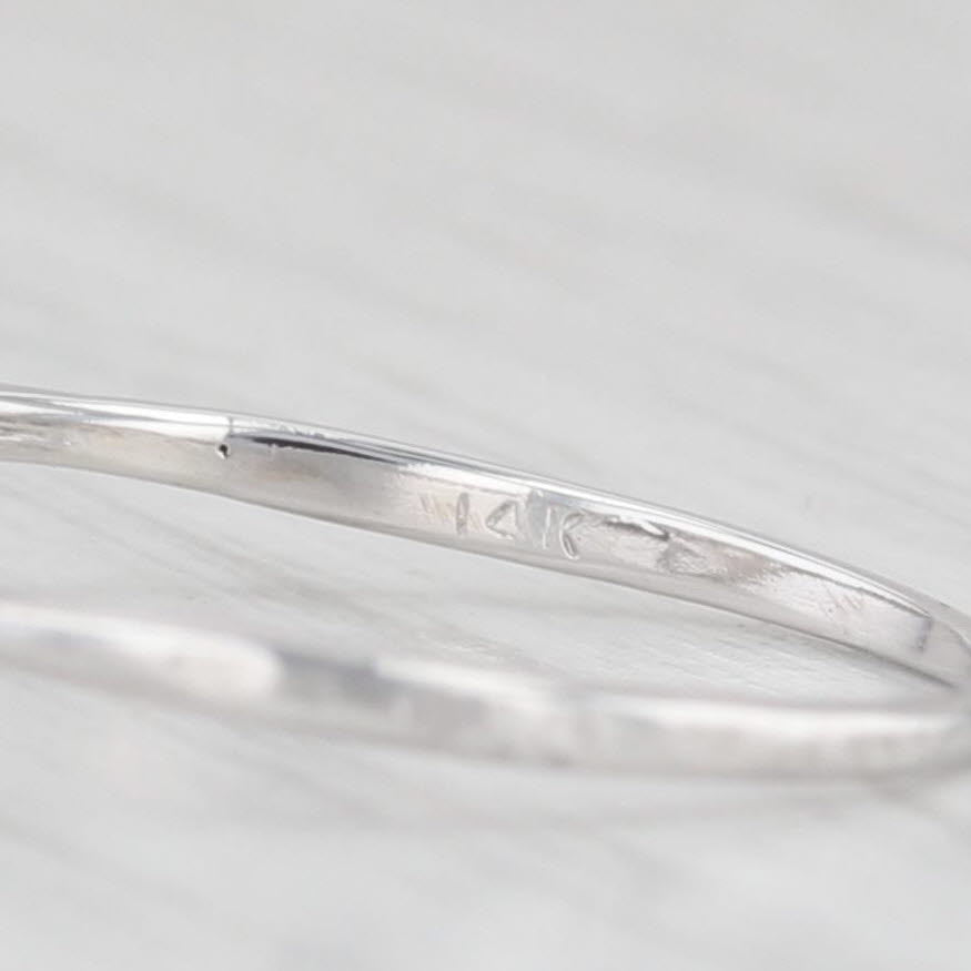 Light Gray Art Deco 0.25ct Diamond Solitaire Engagement Ring 14k White Gold Size 8.25