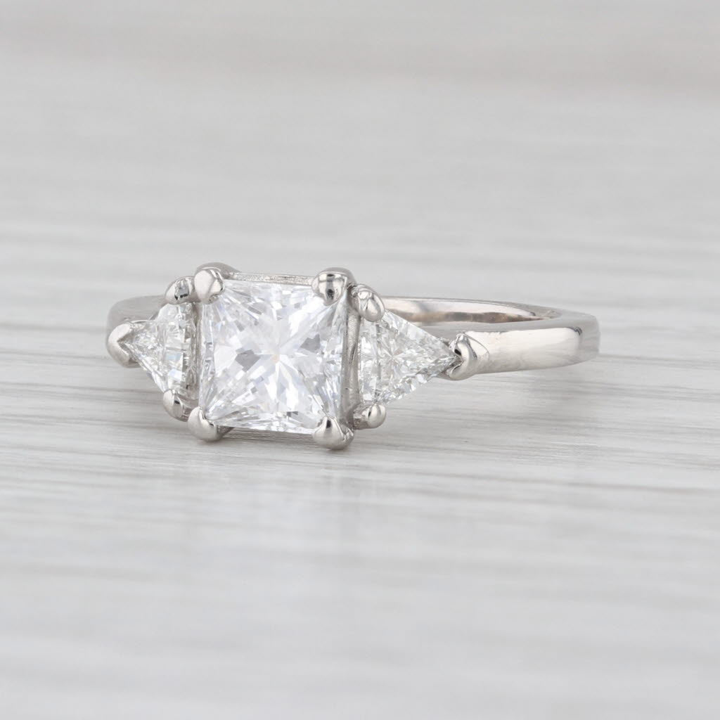 GIA 1.70ctw Princess Diamond Engagement Ring 950 Platinum Size 6 VVS1 D