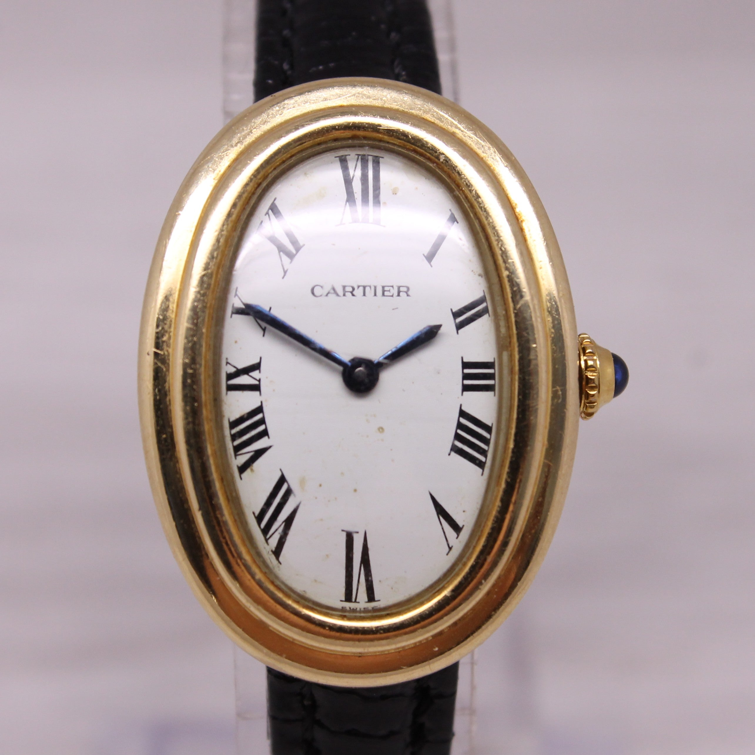 Vintage c.1980's Cartier Baignoire 78094 18k Yellow Gold Paris Manual Wind Watch