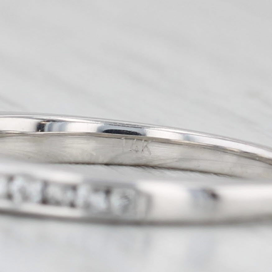 Light Gray 0.24ctw Diamond Wedding Band 14k White Gold Size 6.75 Stackable Channel Set