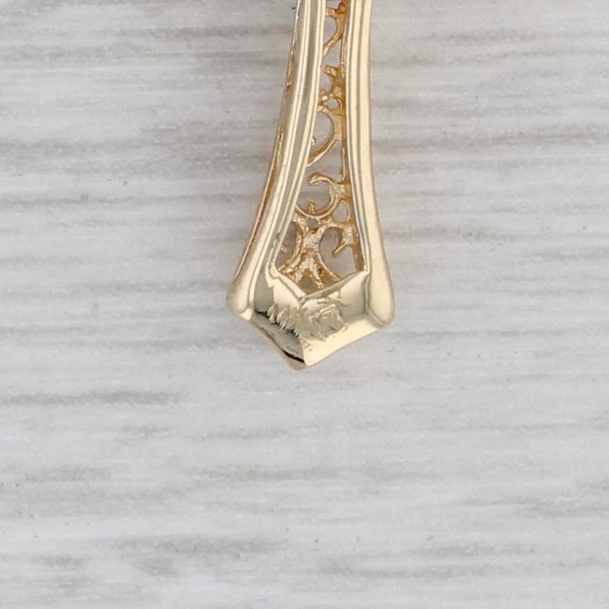 Gray Small Ornate Diamond Cross Pendant 14k Yellow Gold
