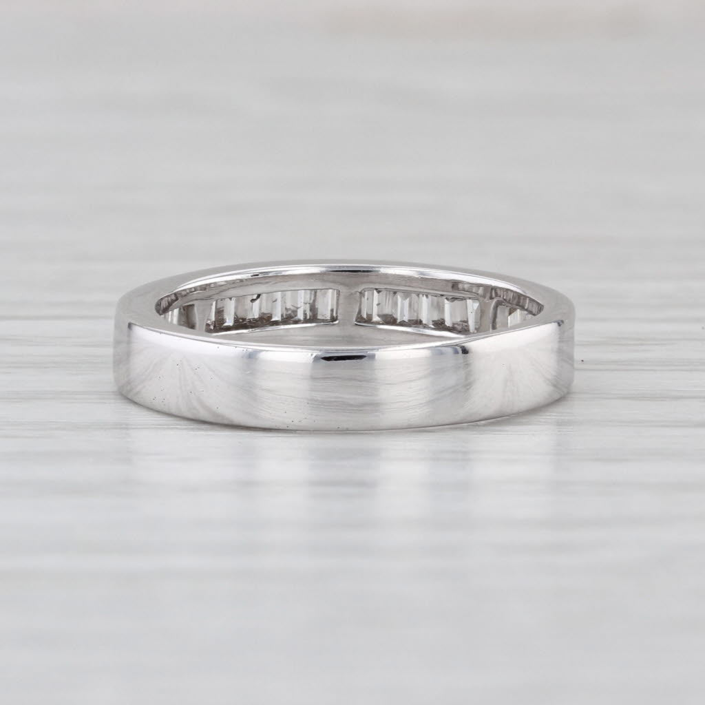 0.50ctw Channel Set Baguette Diamond Wedding Band 14k White Gold Size 6