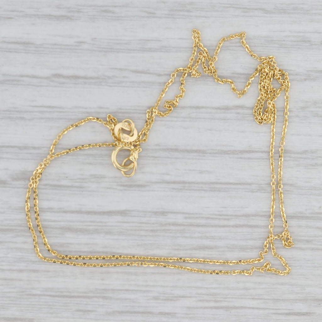 New Cable Chain Necklace 14k Yellow Gold 18" 0.5mm
