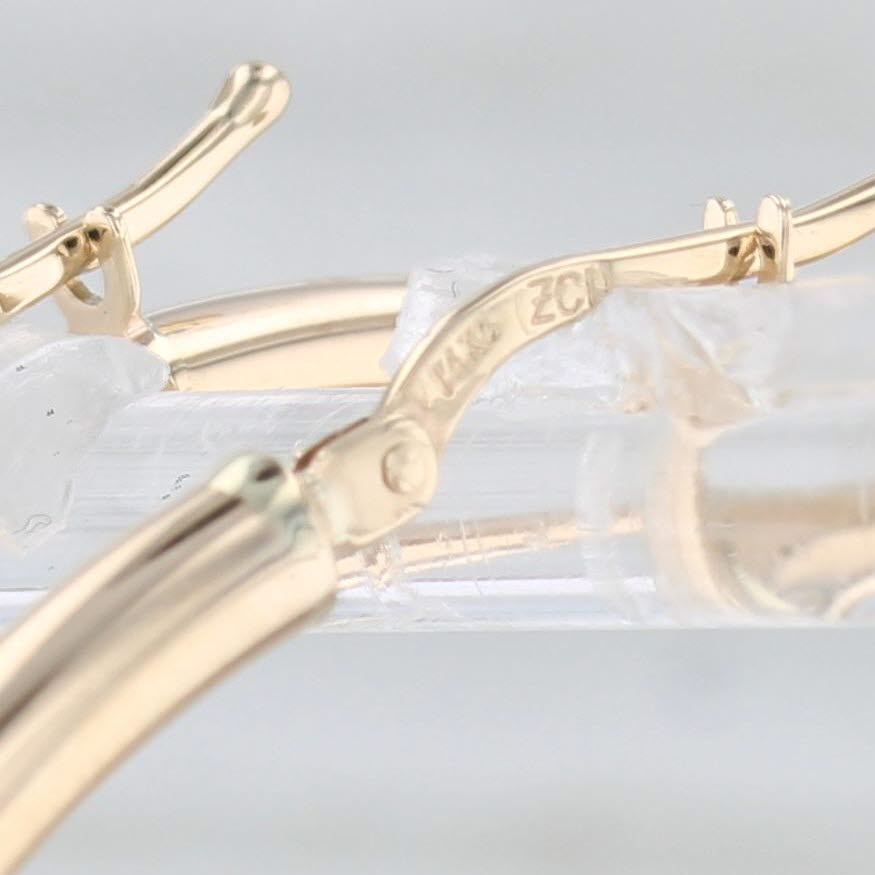 Light Gray New Hoop Earrings 14k Yellow Gold Round Hoops Pierced Snap Top 3 x 50mm
