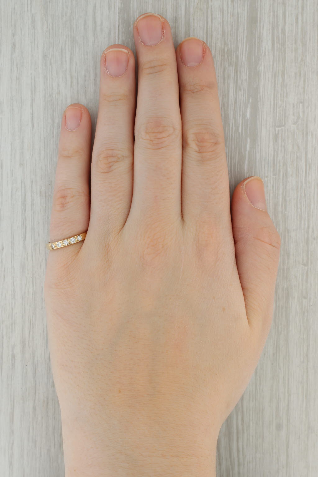 Dark Gray 0.20ctw Diamond Band 14k Yellow Gold Size 7 Stackable Wedding Anniversary Band