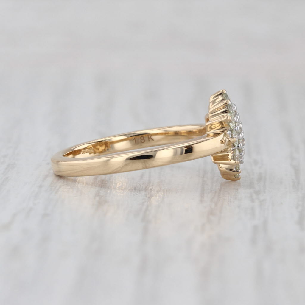 0.59ctw Diamond Cluster Ring 18k Yellow Gold Size 8 COA Engagement