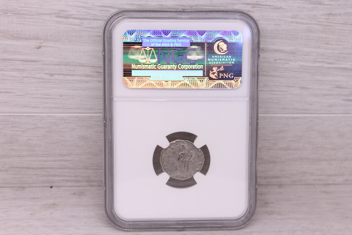 Ancient Roman Empire Silver AR Denarius Septimius Severus AD 193–211 NGC XF
