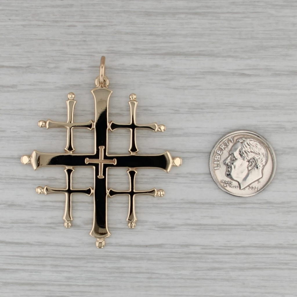 Large Jerusalem Cross Pendant 14k Yellow Gold Retied James Avery