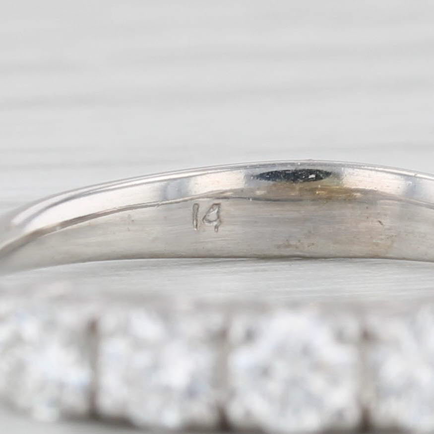 Light Gray 0.53ctw Diamond Wedding Ring 14k White Gold Size 4.5 Stackable Band