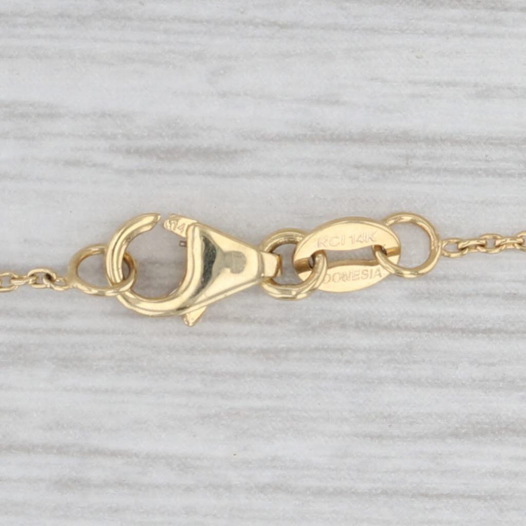 Light Gray 0.30ctw Diamond Cross Pedant Necklace 14k Yellow Gold Adjustable Cable Chain