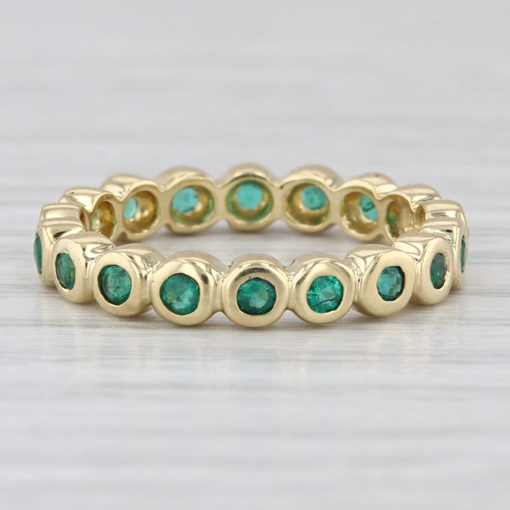 0.50ctw Emerald Eternity Band 18k Yellow Gold Size 6.5 Stackable Wedding Ring