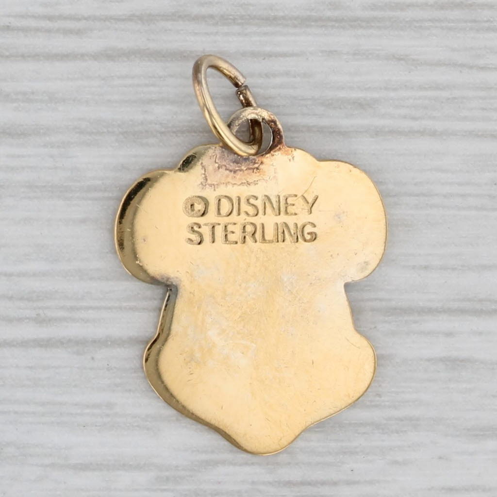 Gray Minnie Mouse Pendant Sterling Silver Disney Cartoon Souvenir Charm