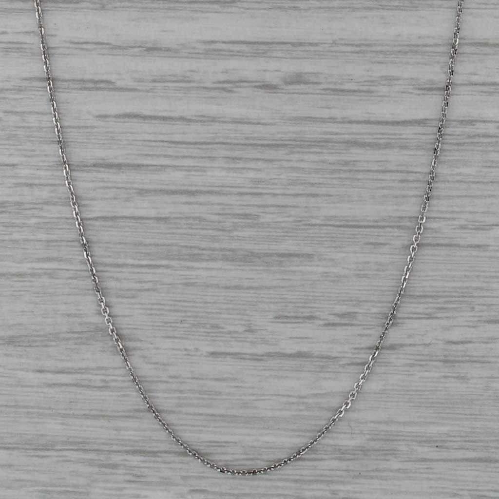 22" Adjustable Necklace 14k White Gold Cable Ball Slide