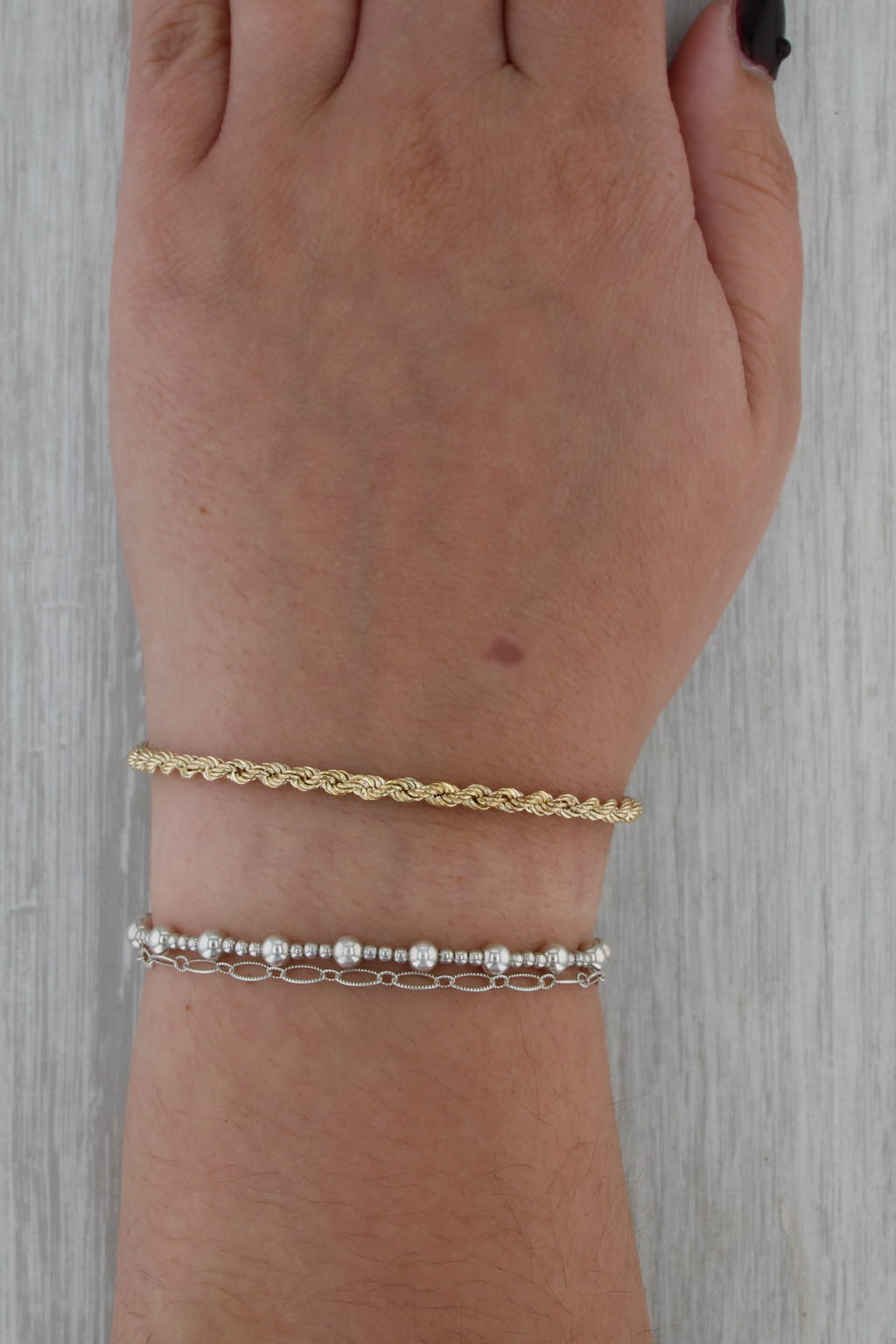 Rope Chain Bracelet 10k Yellow Gold 7" 3mm