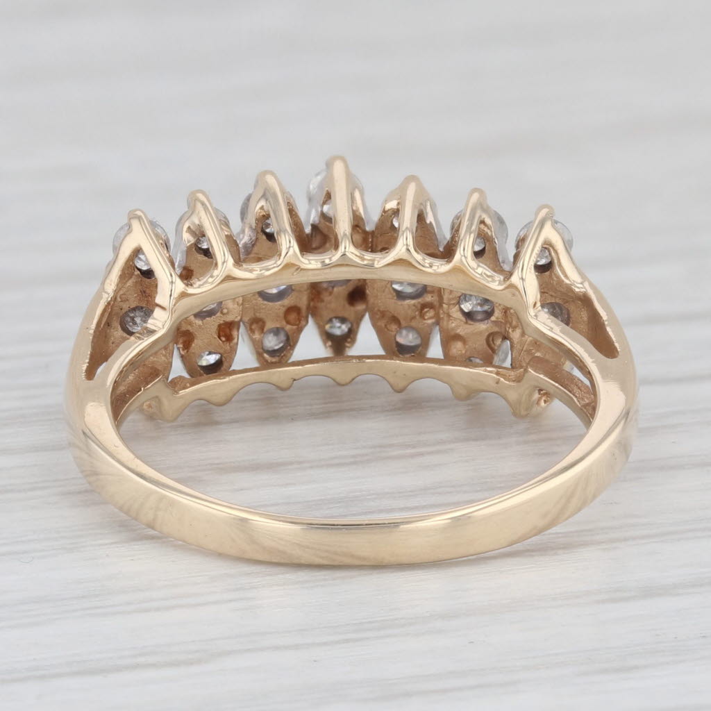 Light Gray 1ctw Diamond Cluster Tiered Ring 10k Yellow Gold Size 7.25