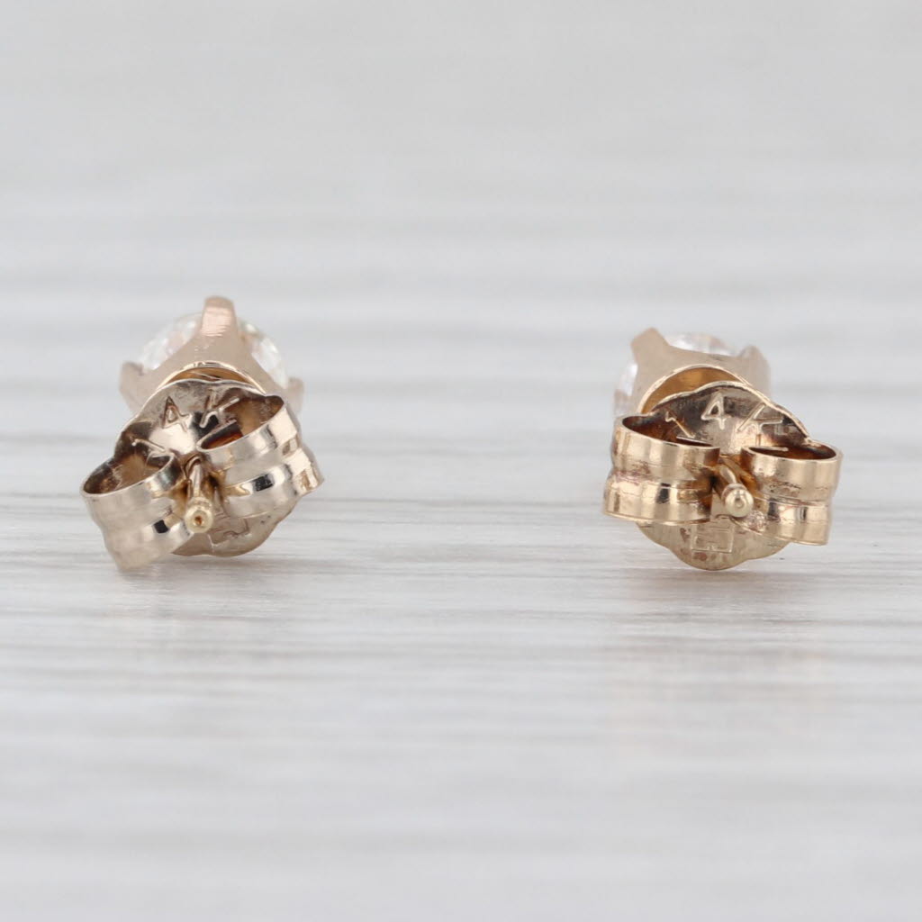 0.40ctw Diamond Stud Earrings 14k Yellow Gold Round Solitaire Studs
