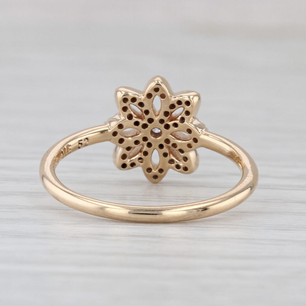 Pandora Lace Botanique Ring 14k Yellow Gold 150182CZ Size 6 Cubic Zirconia