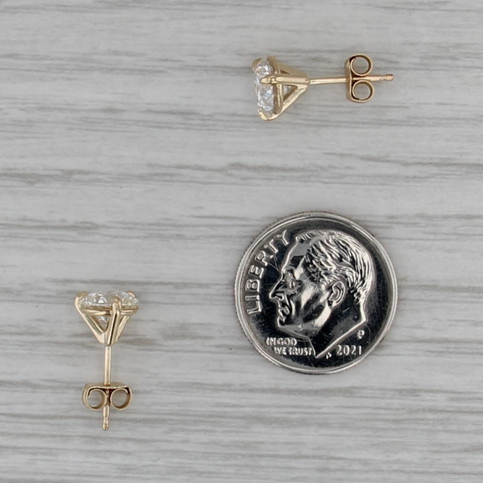 New IGI Lab Grown 2.03ctw Round Diamond Martini Stud Earrings 14k Gold Studs