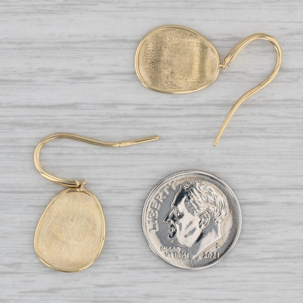 Gray Marco Bicego Lunaria Drop Earrings 18k Yellow Gold Hook Posts