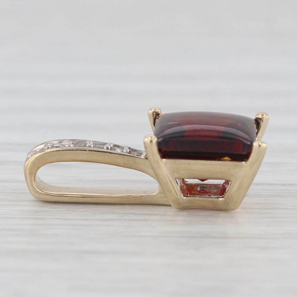 Light Gray Lab Created Ruby Diamond Pendant 10k Yellow Gold Princess Drop