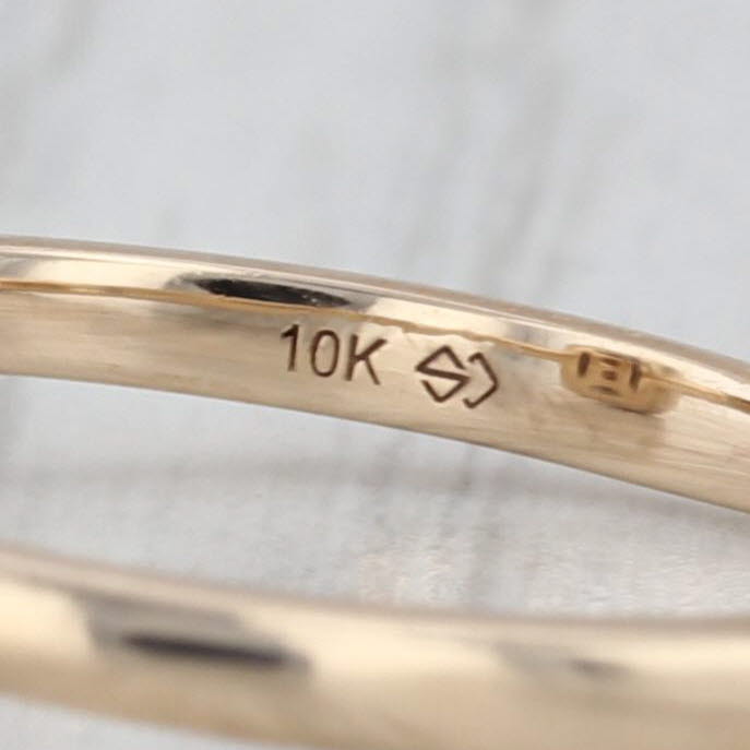 0.22ctw Diamond 2-Stone Halo Ring 10k Yellow Gold Size 6