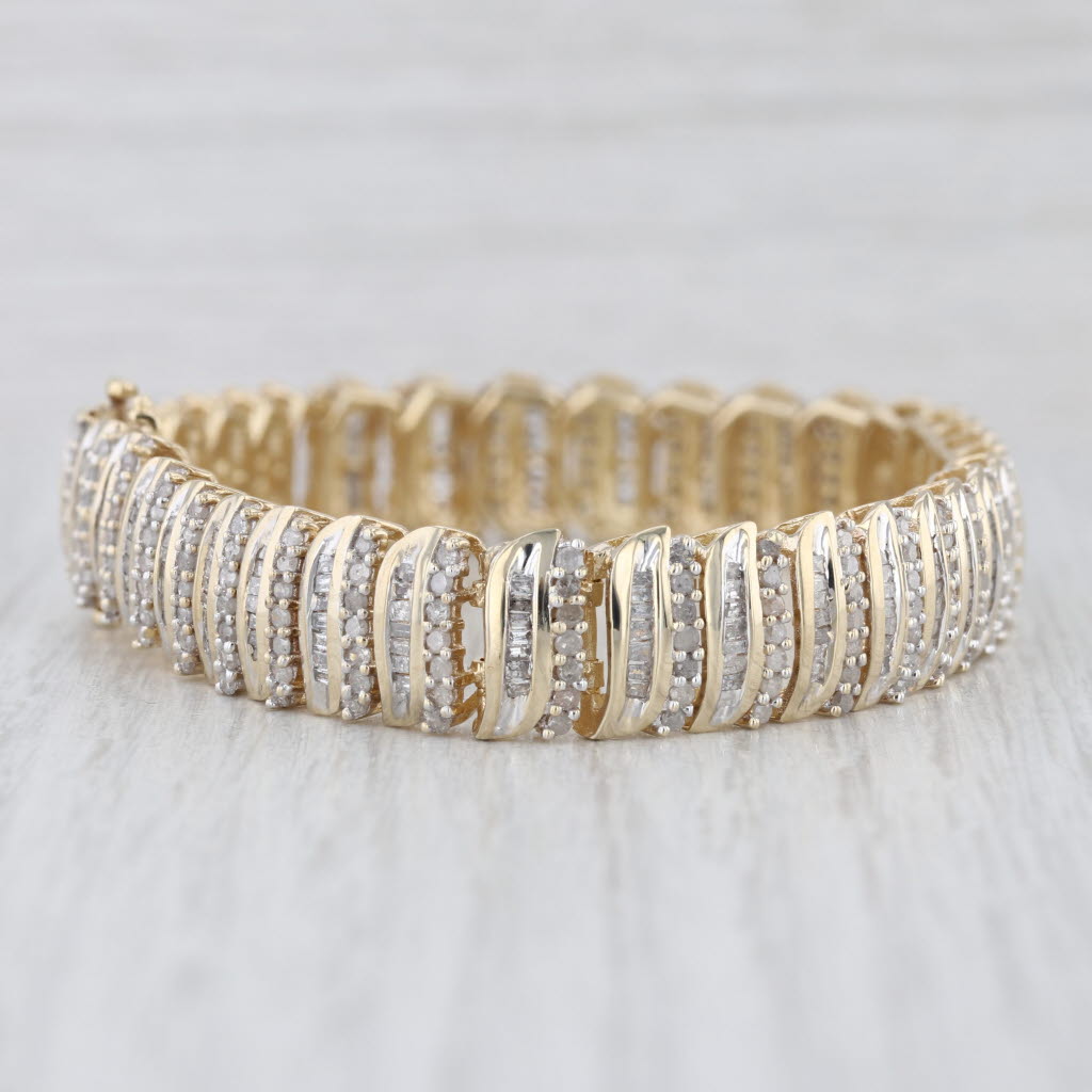 4.20ctw Diamond Tennis Bracelet 10k Yellow Gold 7" 10.6mm