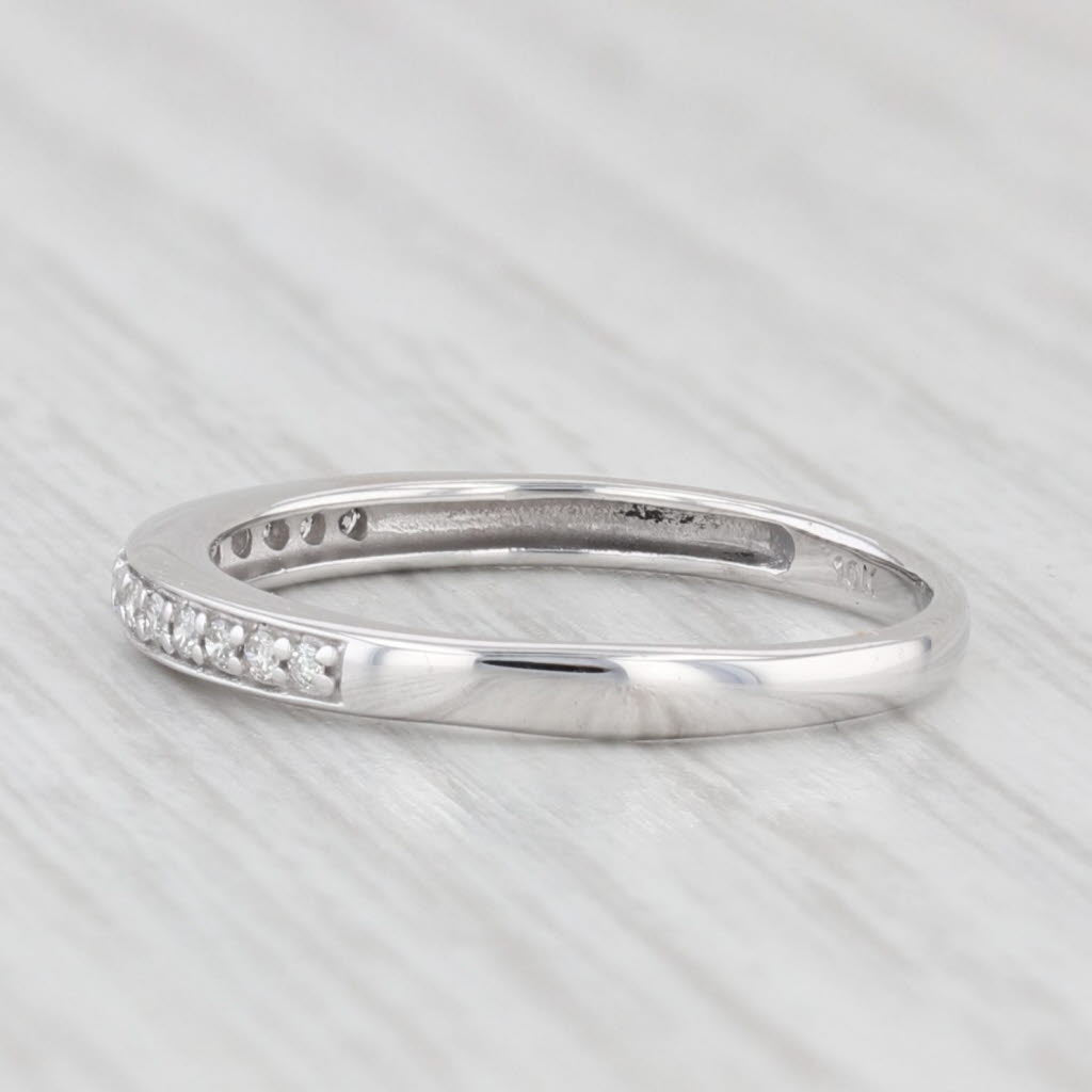 Light Gray Diamond Wedding Band 10k White Gold Size 5.25 Stackable Ring