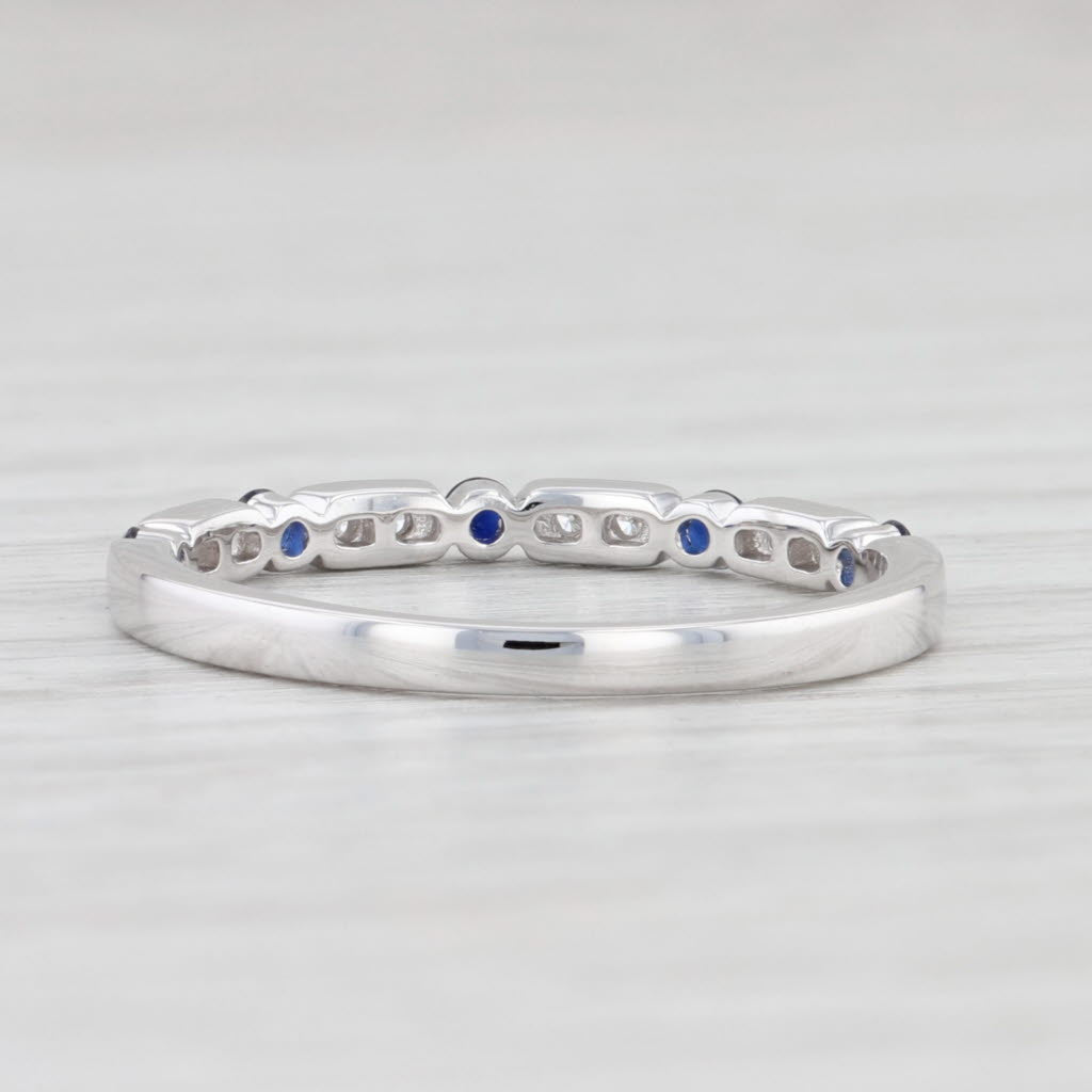 Light Gray New 0.21ctw Diamond Sapphire Stackable Ring 14k White Gold Sz 6.75 Wedding Band