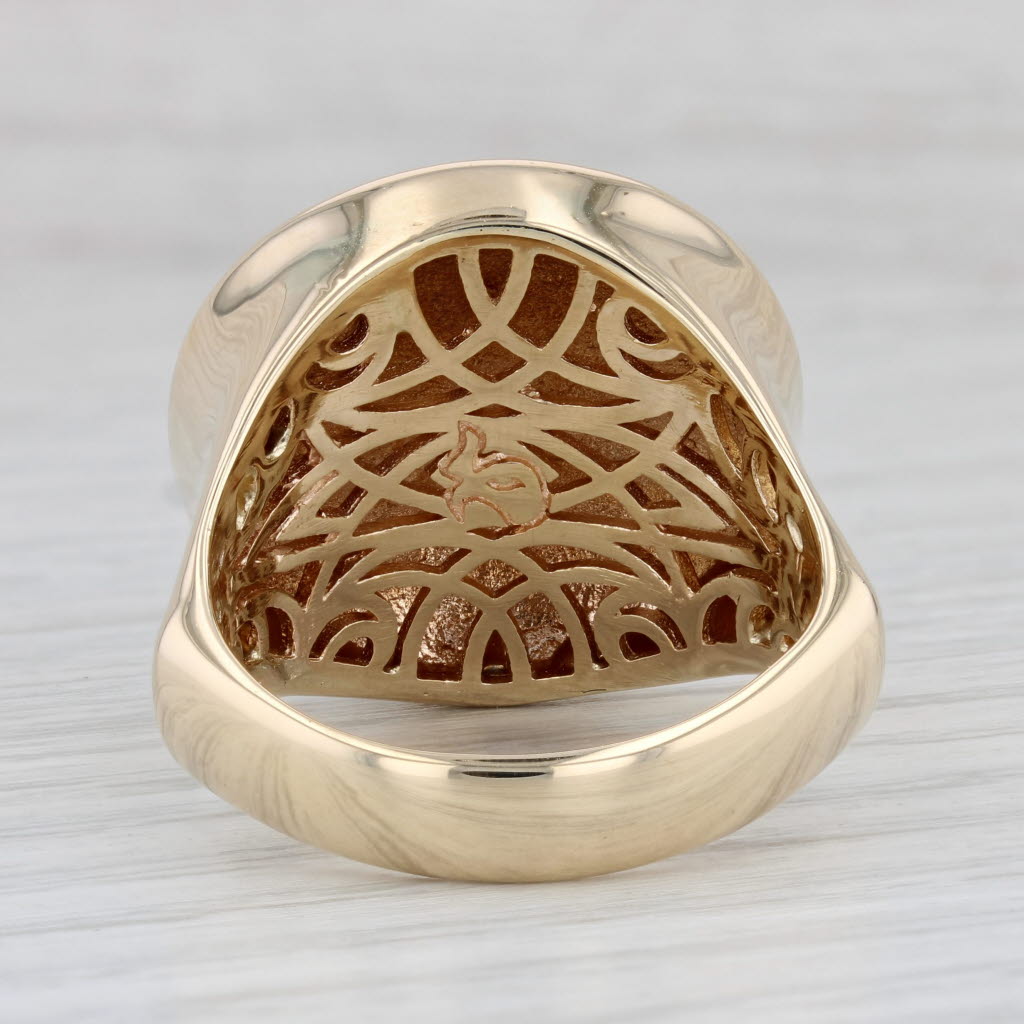 Gray 0.23ctw Diamond Cross Ring 14k Yellow Gold Size 13.25 Men's Signet