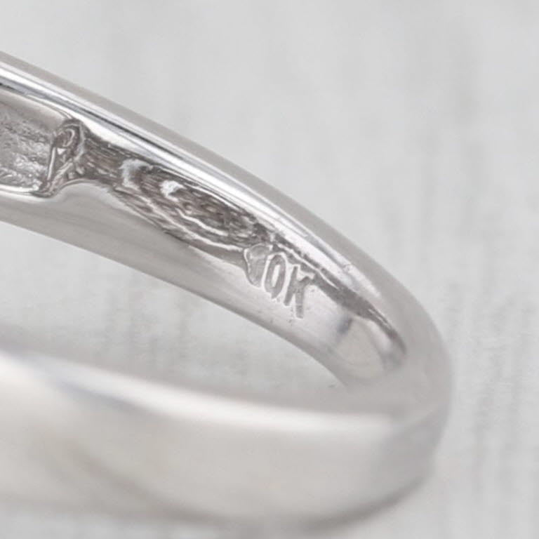 1.26ctw Diamond Halo Engagement Ring 10k White Gold Size 7 Champagne Center