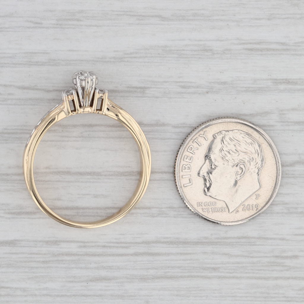 Light Gray 0.25ctw Diamond Engagement Ring 10k Yellow Gold Size 7.75