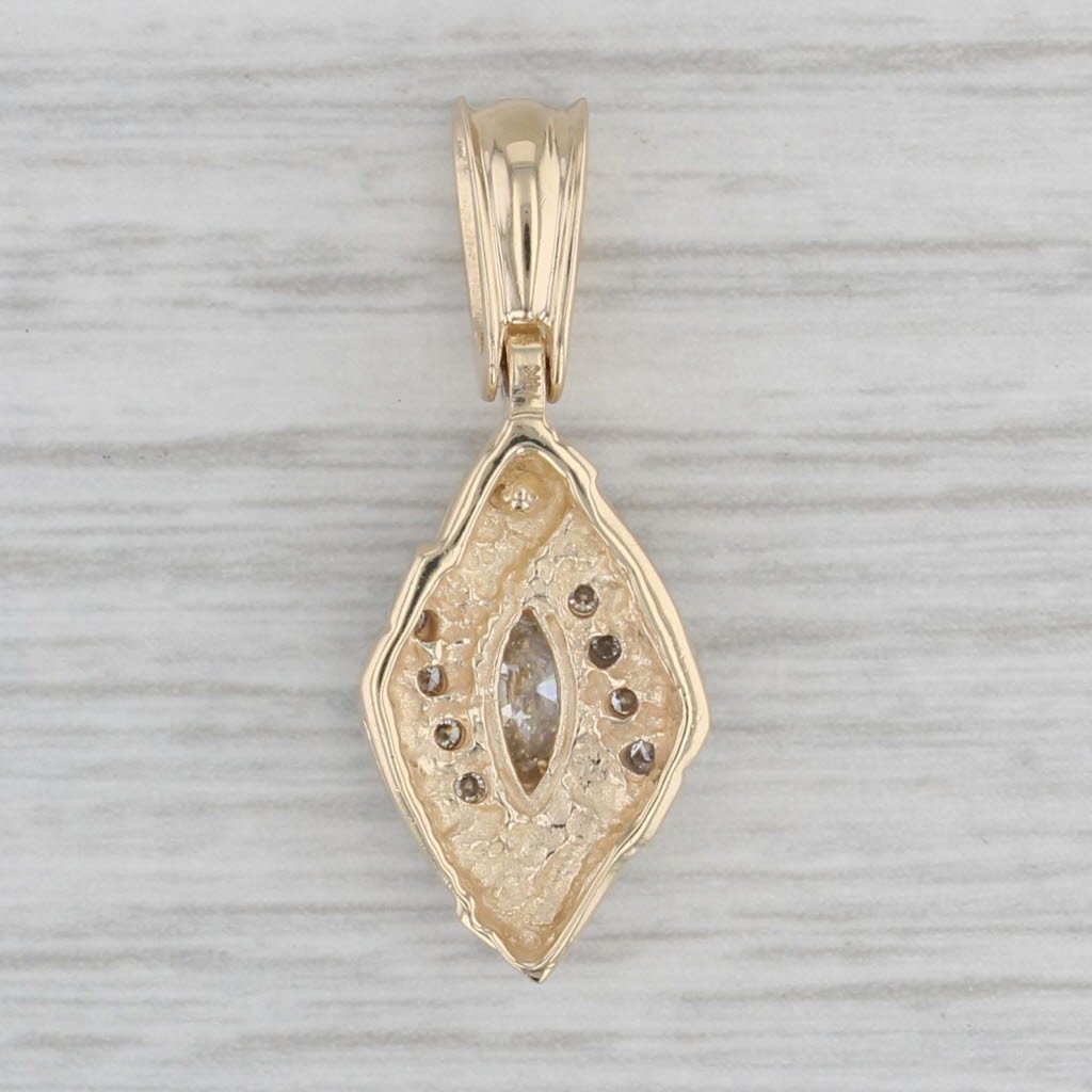 Gray 0.23ctw Diamond Drop Pendant 14k Yellow Gold