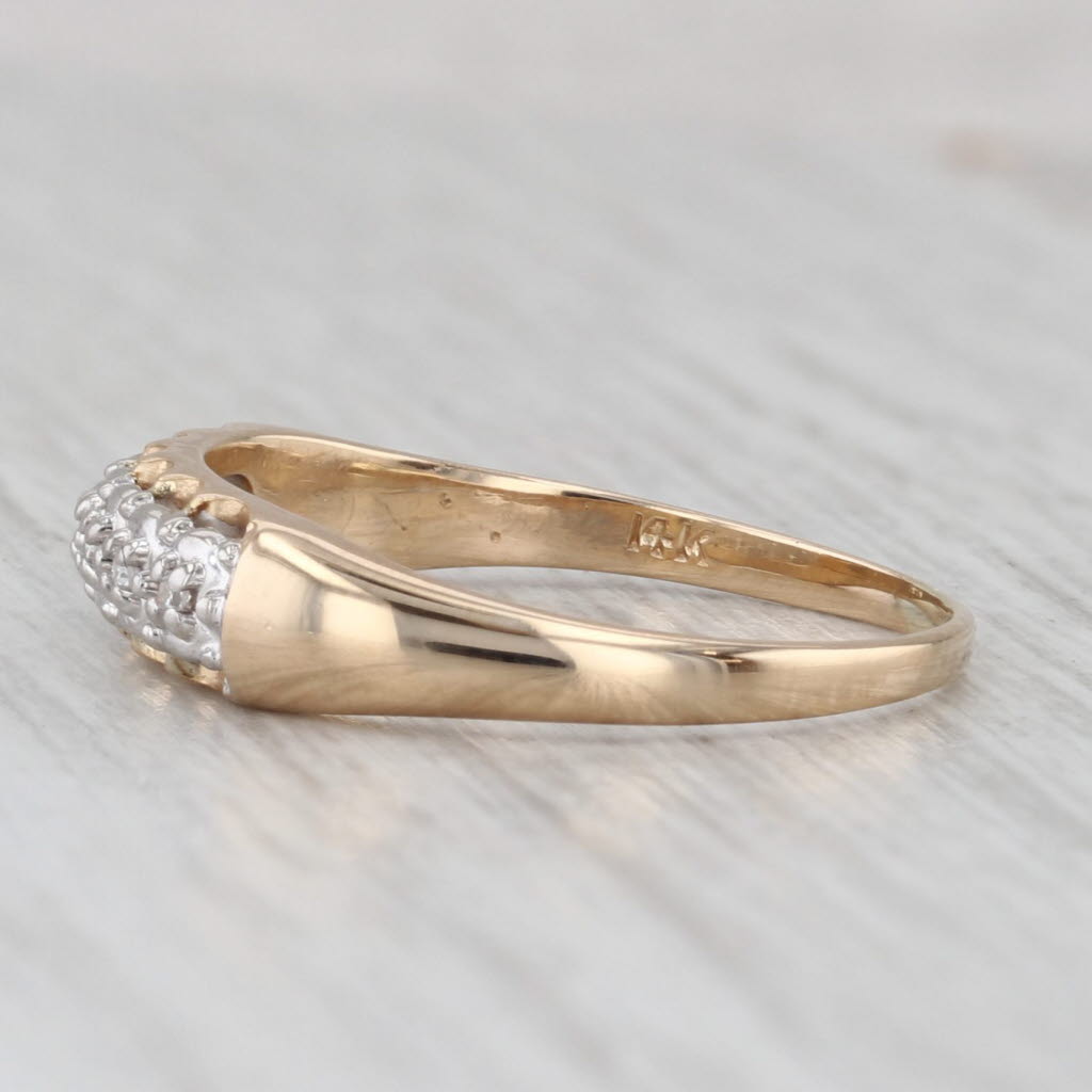 Light Gray Diamond Wedding Band 14k Yellow Gold Size 7.5 Stackable Ring