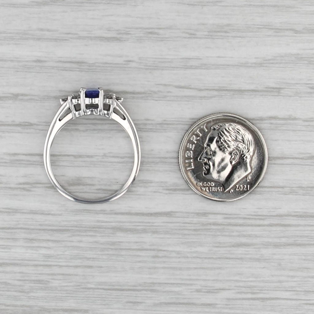 0.62ctw Oval Tanzanite Diamond Ring 14k White Gold Size 6.25