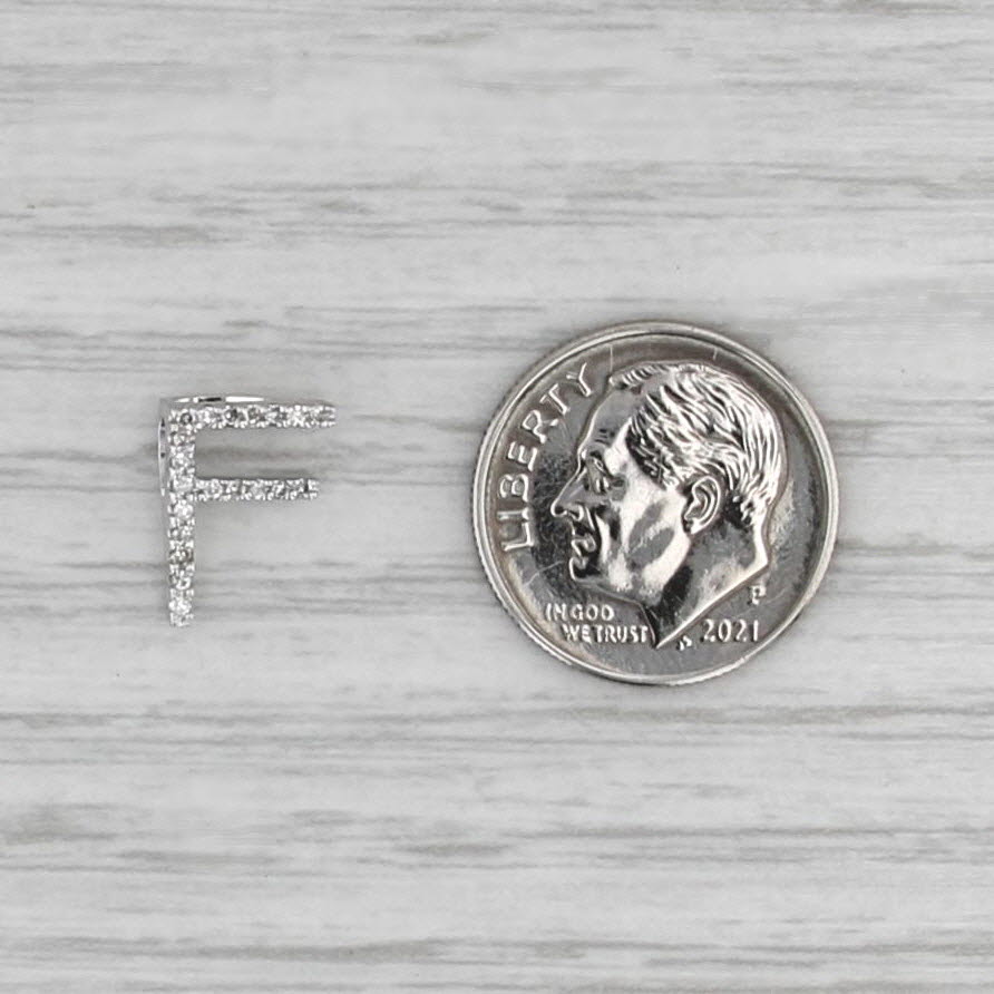 0.10ctw Diamond Letter Initial "F" Pendant 14k White Gold