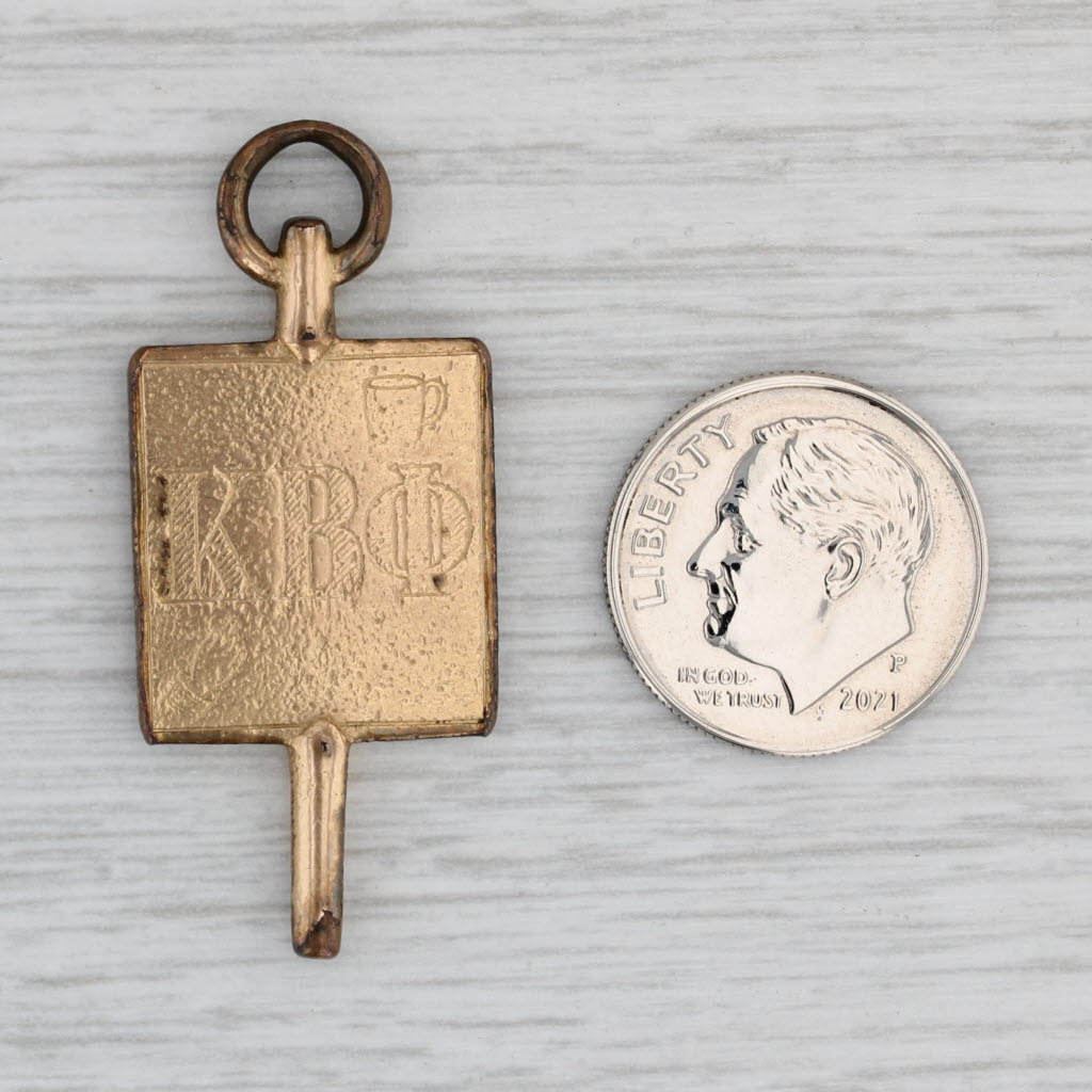 Gray Kappa Beta Phi Key Fob Fraternity Secret Society Pendant Antique 1922