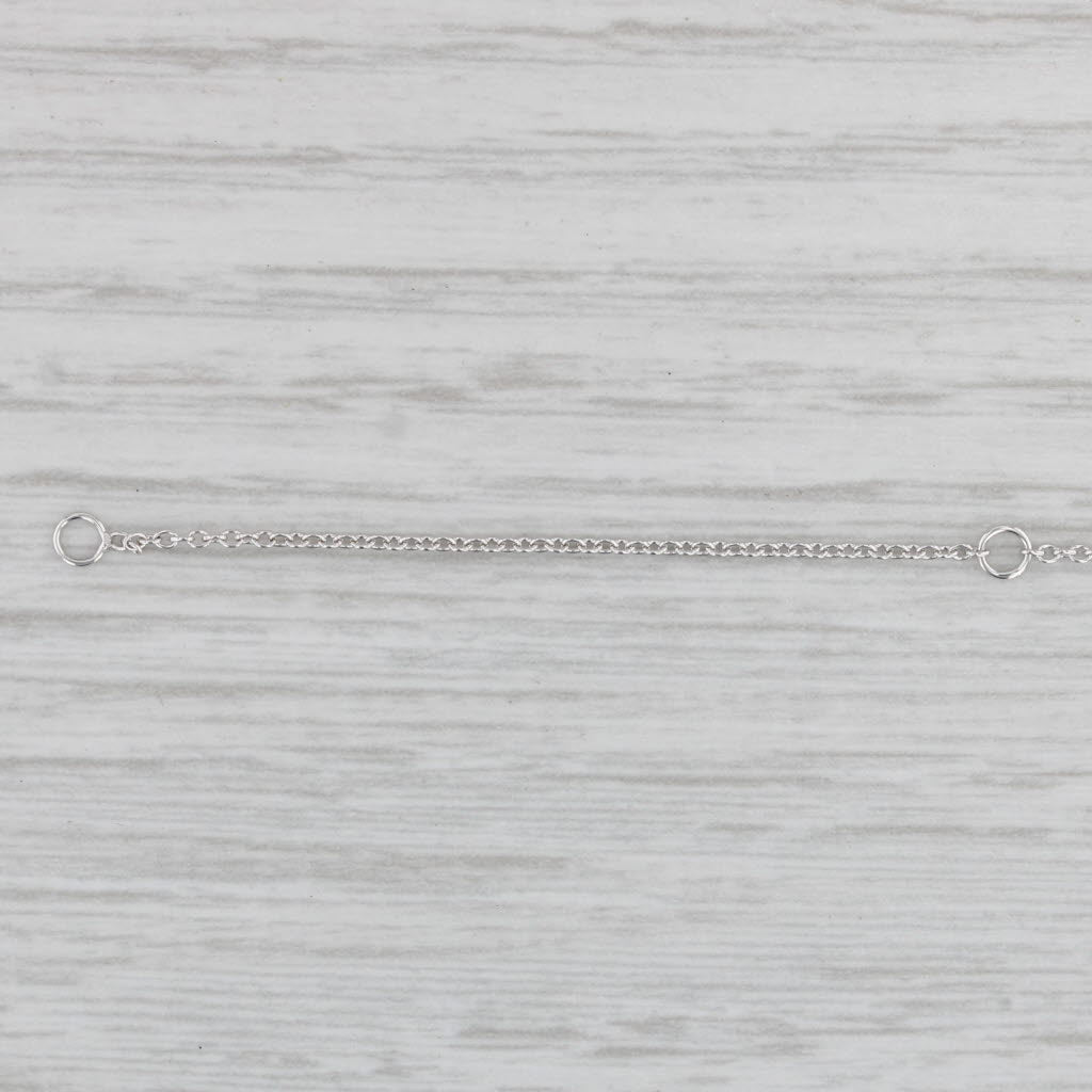 Gray New Adjustable Cable Chain Necklace 14k White Gold 16-18" 1.1mm