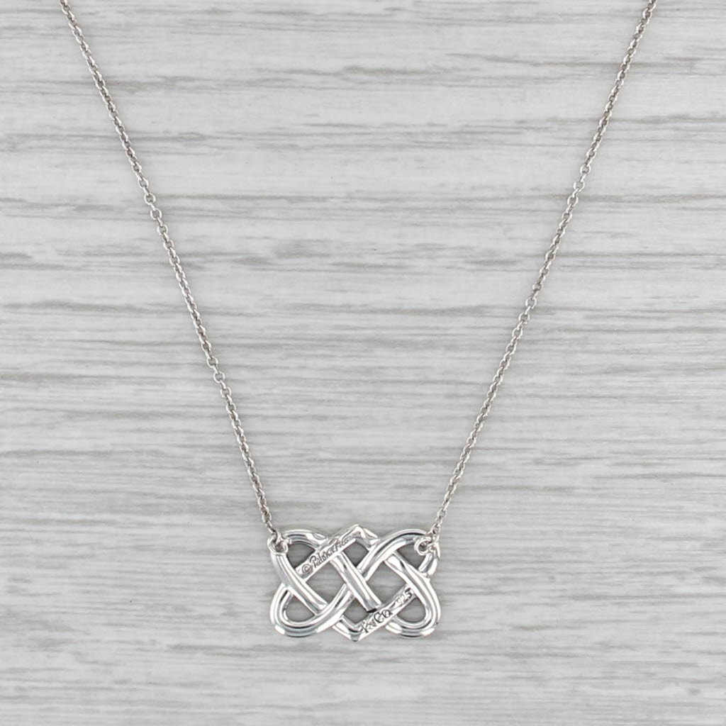Tiffany Paloma Picassi Celtic Love Knot Pendant Necklace Pouch Sterling Silver