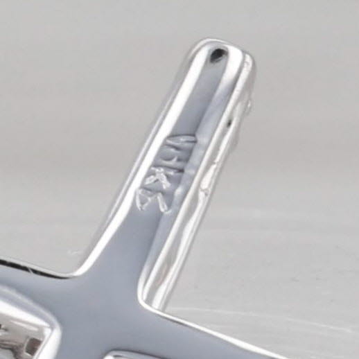 Diamond Cross Pendant 10k White Gold Floating Drop