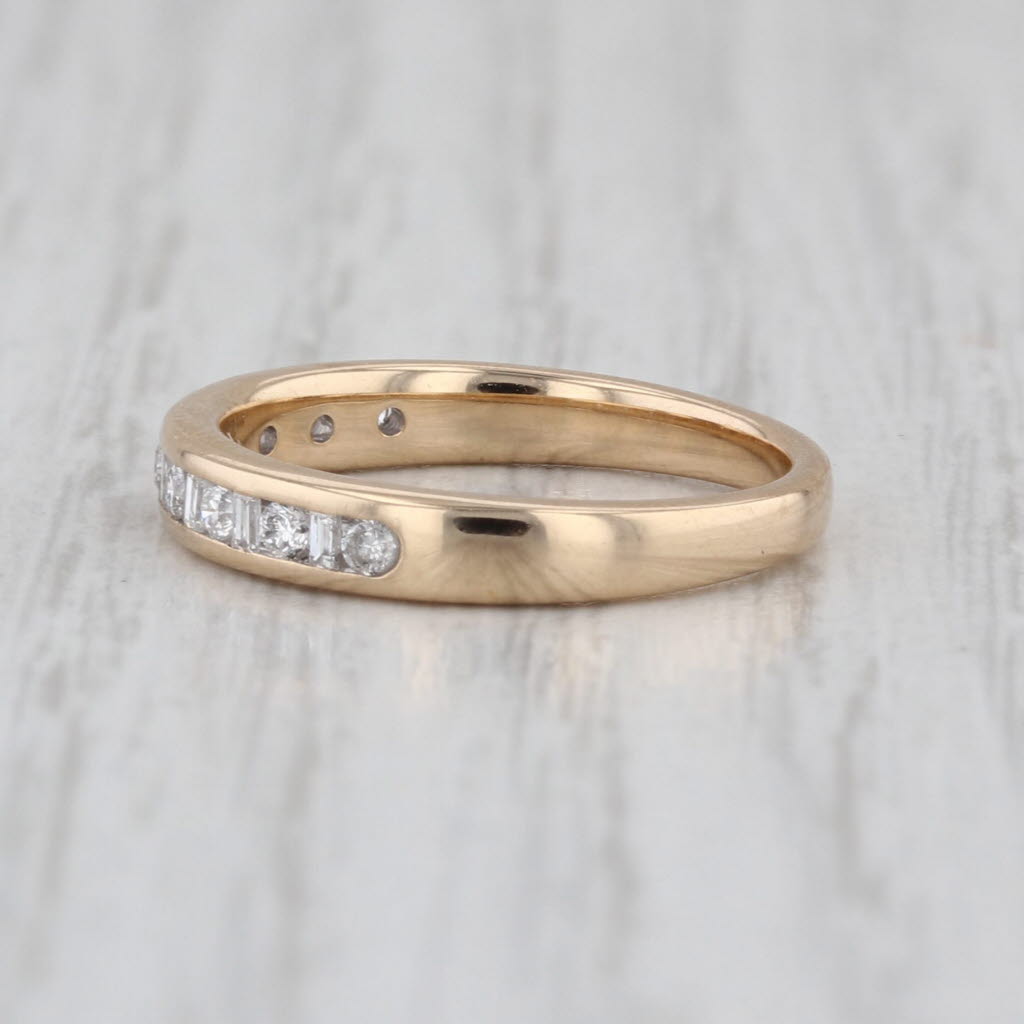 0.20ctw Diamond Wedding Band 14k Yellow Gold Size 4.5 Stackable Ring