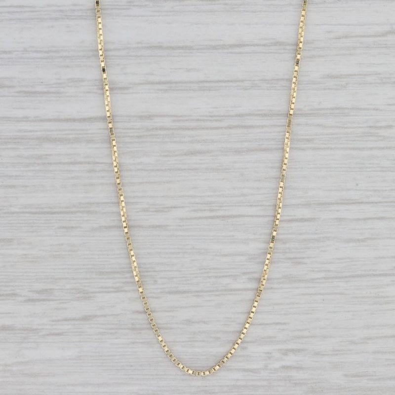 18" 0.7mm Box Chain Necklace 14k Yellow Gold Lobster Clasp