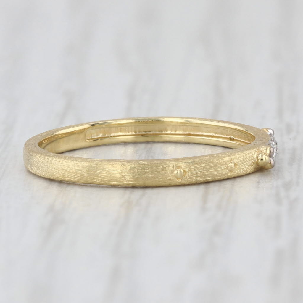 Jude Frances Diamond Ring 18k Yellow Gold Wedding Stackable Band Size 7.5