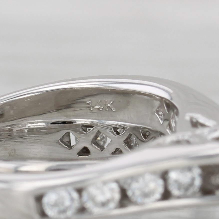 Gray 1.25ctw Engagement Ring Wedding Band 14k White Gold Bridal Set Size 4 3.5
