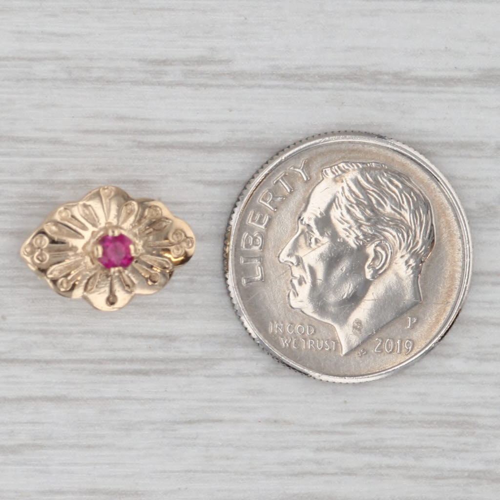Gray Round Ruby Solitaire Slide Bracelet Charm 14k Yellow Gold Richard Glatter